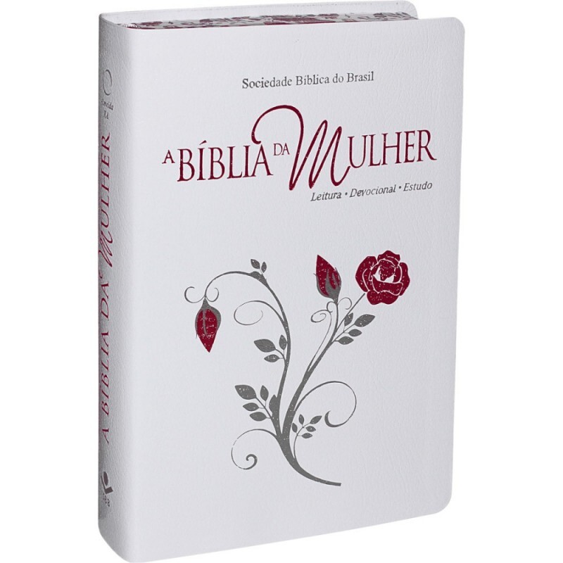 Bíblia da Mulher |Branca com Bordas Floridas | RA067BMRAW2