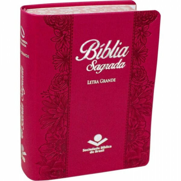 Bíblia Sagrada | Letra Grande | Capa Sintética | Pink Flor | NA045LG