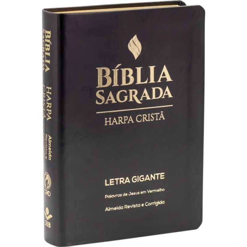 Bíblia com Harpa | Letra Gigante | Capa PU Preto | ARC065HLGiLV