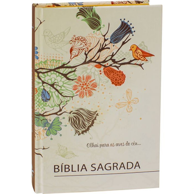Bíblia Sagrada Pássaro | Capa Dura Ilustrada | Beira Laranja | ARC63M