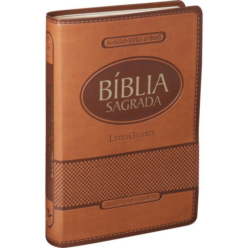 Bíblia Sagrada | Almeida RA | Letra Gigante | Capa Couro Sintético Marrom