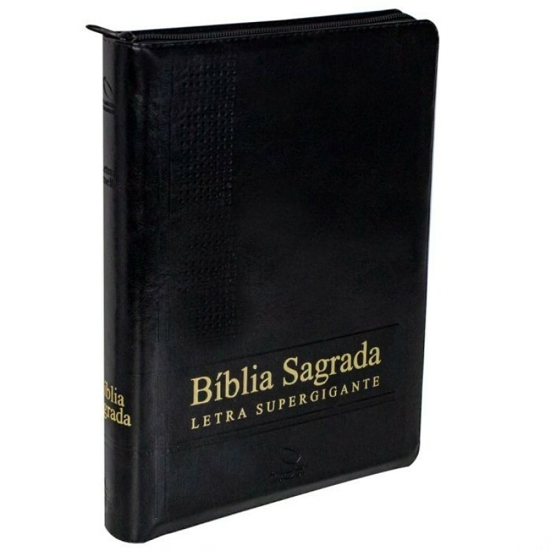 Bíblia Sagrada | Letra Supergigante | Zíper | Capa Sintética | Preta | NA085TILSGILVZ