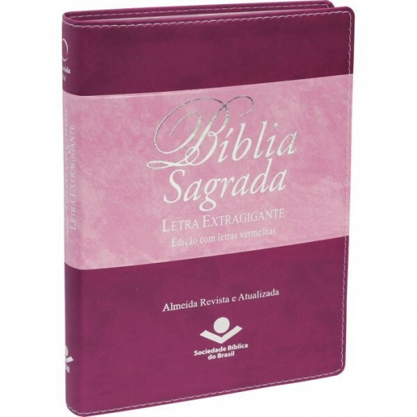 Biblia Sagrada | Letra Extragigante | Letra Vermelha | Rosa/Vinho | RA085TILEXGLV
