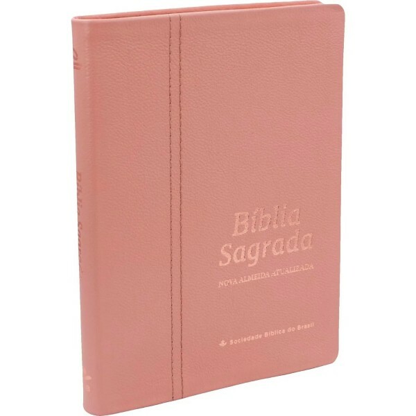 Bíblia Sagrada NAA - Slim - Couro Legítimo Rosa
