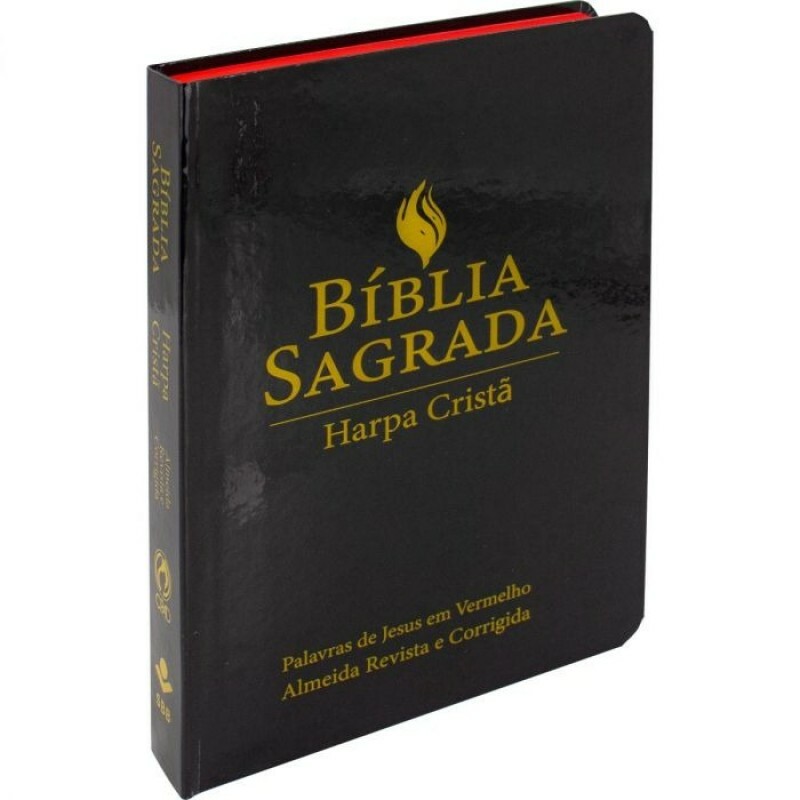 Bíblia com Harpa Cristã letra grande Capa preta semiflexível ARC061HLGL