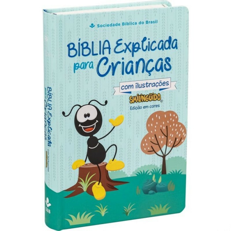 Bíblia Explicada para Crianças com ilustrações Smilinguido Azul